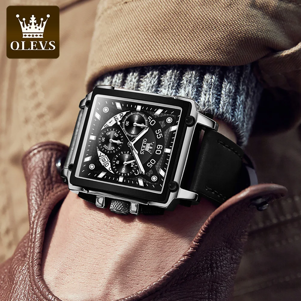 OLEVS Luxury Men Watch Waterproof Square Watch for Men Luminous Top Brand Quartz Wristwatch Fashion watch man luxury original