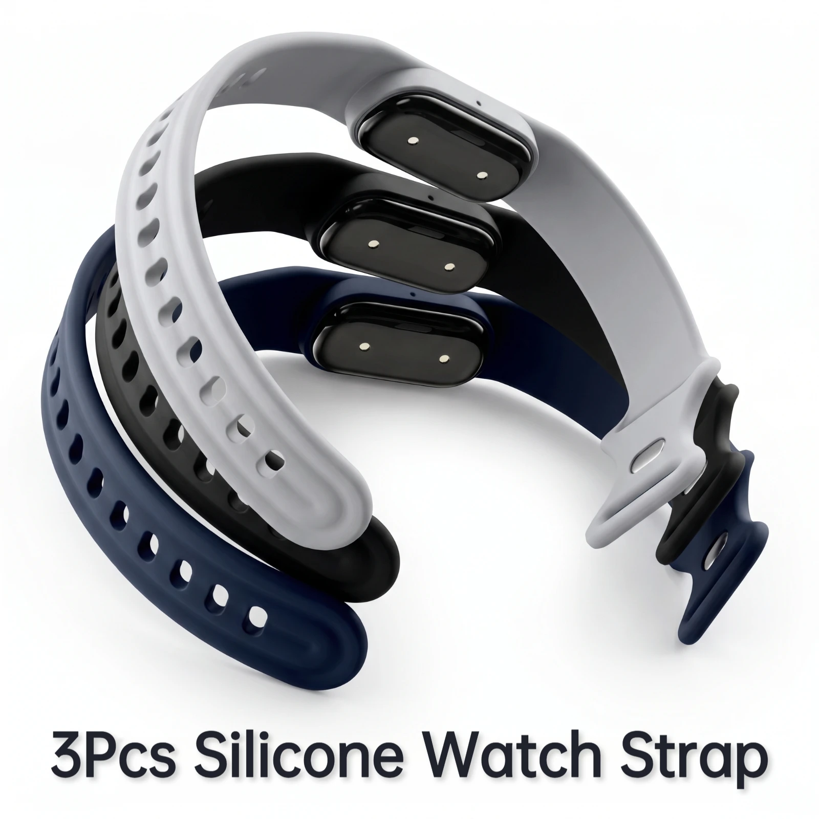 3-teiliges Silikon-Schlaufen-Sportuhrenarmband für Google Fitbit Air Band Armband Correa Ersatzzubehör