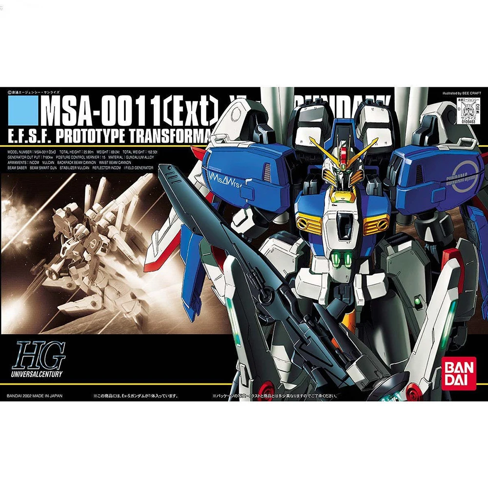 In Stock Original Bandai Gundam HGUC 1/144 MSA-0011 EX-S Gundam Desktop Ornaments Anime Model Collectible Figure Robot Toy Gift