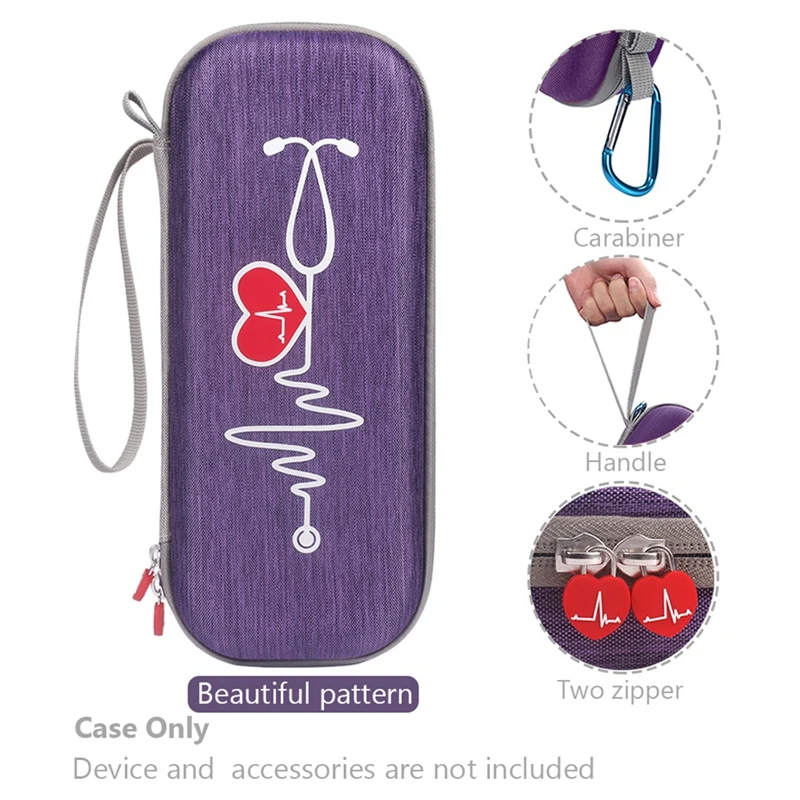 2 Pcs Storage Bag Carrying Case For 3M Littmann Classic III Stethoscope Accessories, Gray & Purple