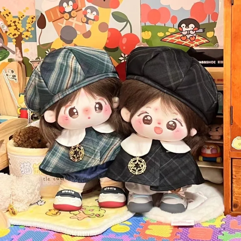 20cm Cotton Doll Clothes Cloak Plaid Hat Cute Set No Attributes Cute Doll Clothes Set But No Doll
