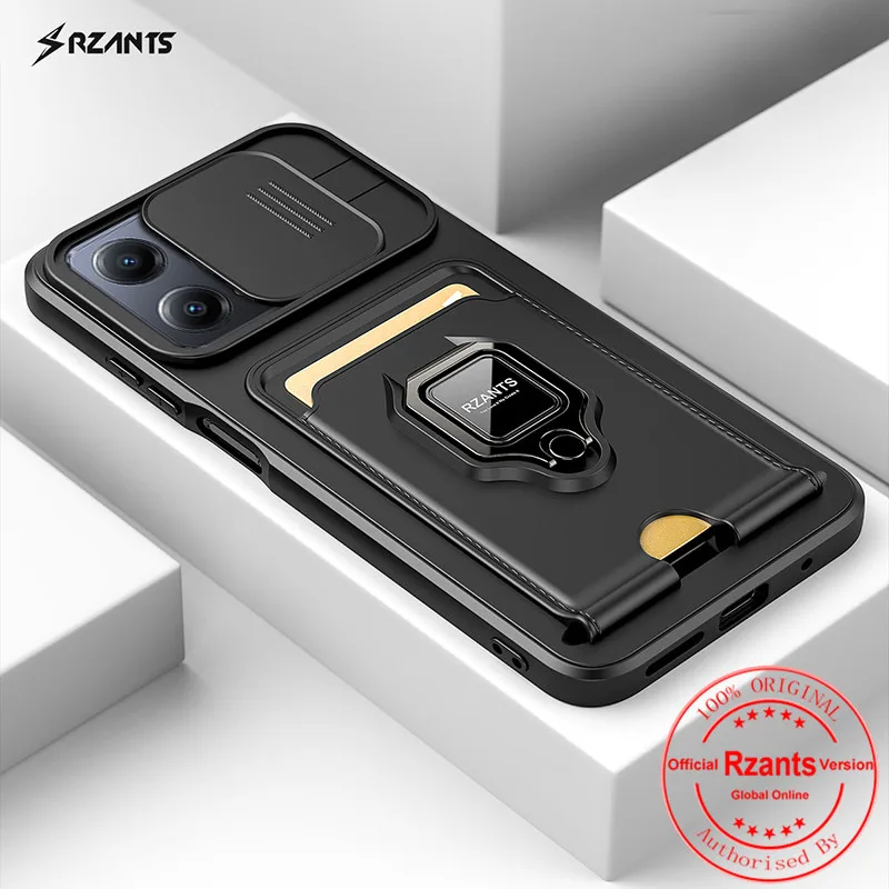 Rzants For Xiaomi Redmi Note 12 Poco X5 Pro 5G Fashion Case[Bison]Smooth business Push-pull card holder ring armor Case Cover