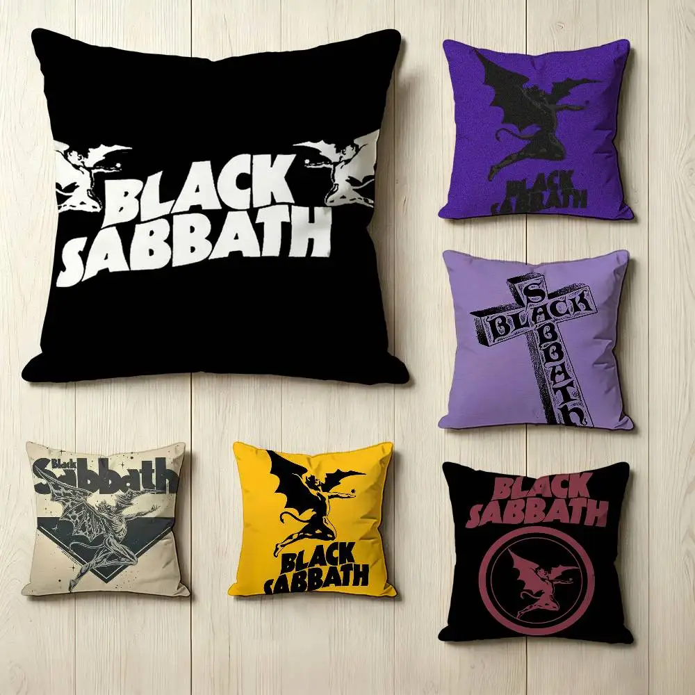 

Rock band B-Black Sabbath Square Double-Sided printed Pillow Case Bedroom Bedside Pillow Sofa Cushion Cover