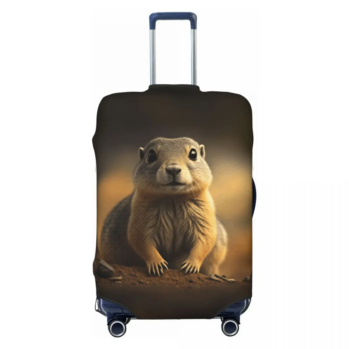 

Cute Cute Prairie Dog Dirt Ground Wildlife Print Luggage Cover Protector Elastic Travel Suitcase Covers