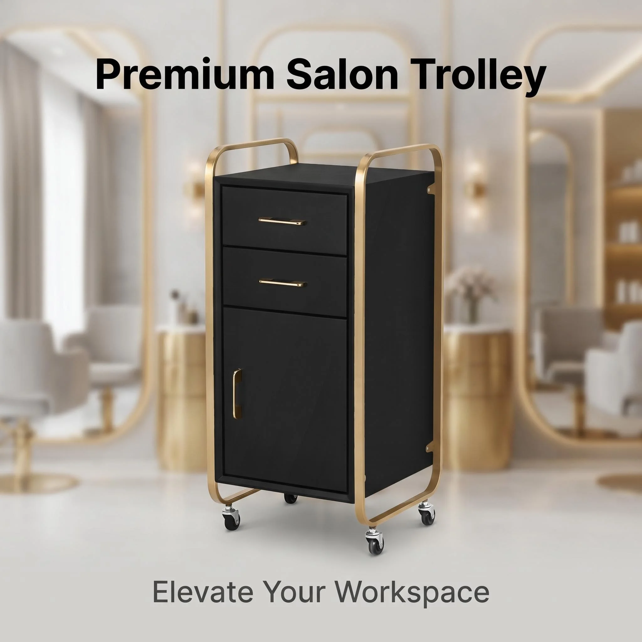 Salon Trolley Iron Metal Frame 4 Drawers Lockable Wheels Beauty Storage Cart Beauty Storage Cart For Spa Lash Nail Salon