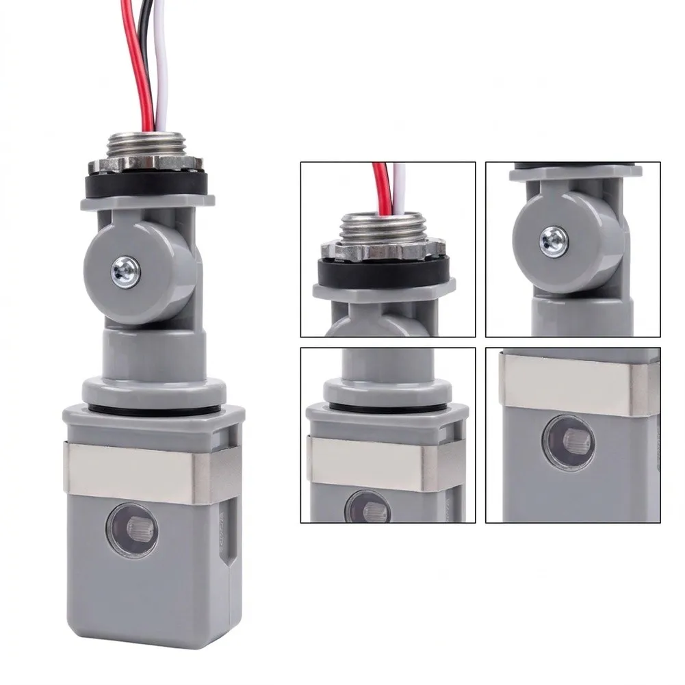 IP54 Photocell for Sensor for Commercial Residential For Outdoor Lights 120-277VAC 500W Max Load Hardwired G1/2A Thread