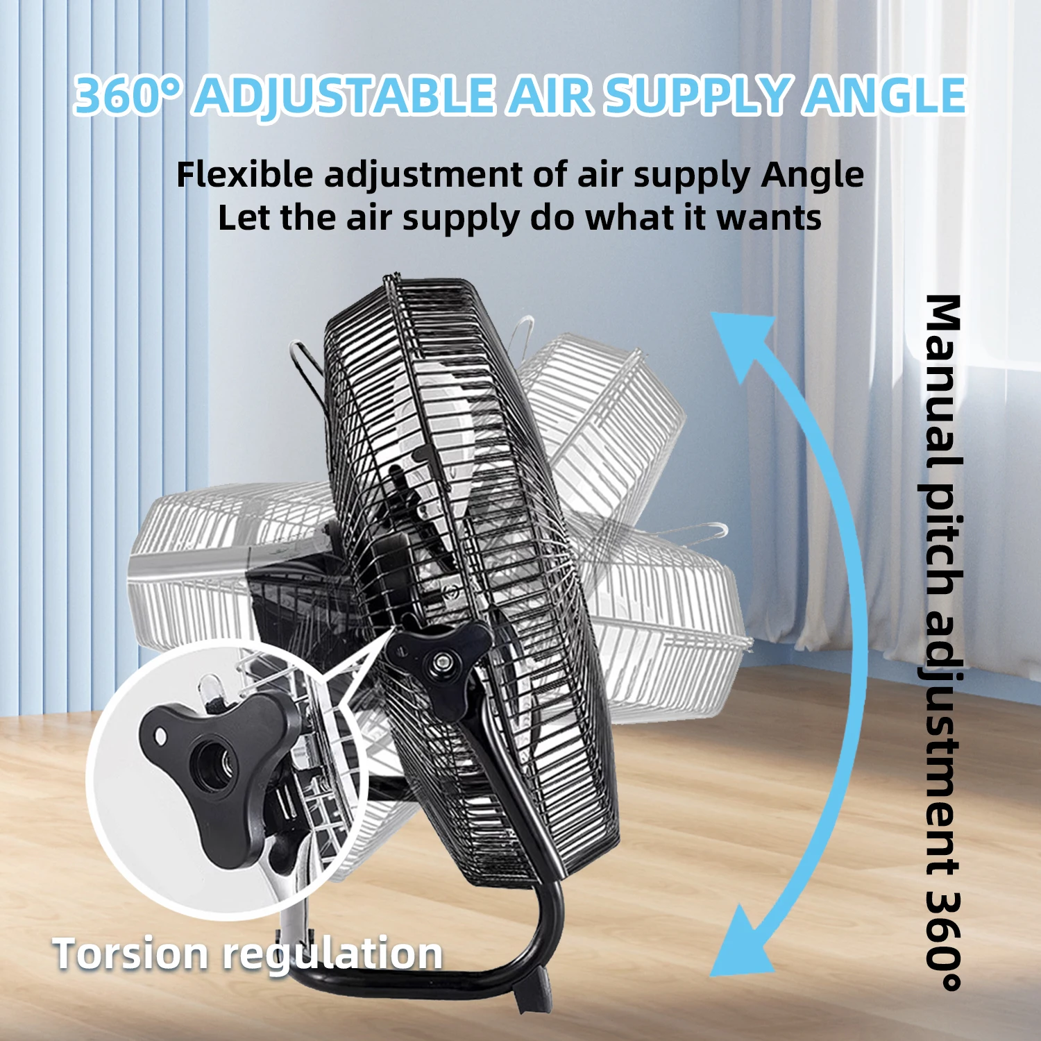 Solar Floor Fan Large Inch Rechargeable Camping Fans Powerful Portable Ventilator Cordless Emergency Workshop Electric Fan