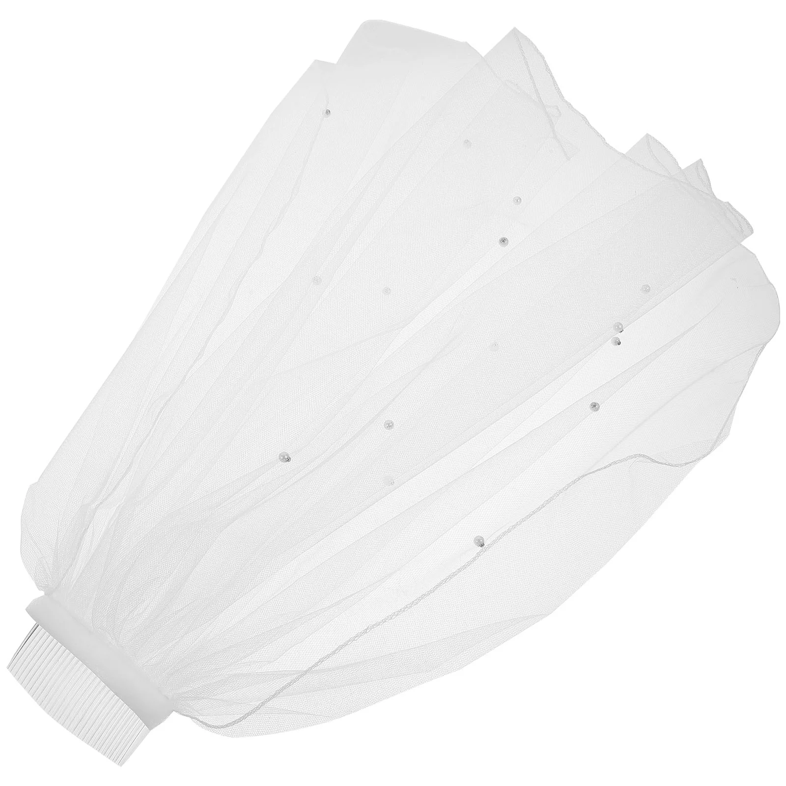 

Фата свадебная женская с жемчугом, Тюлевая с гребнем для невесты, Цветочная, для свадебной вечеринки