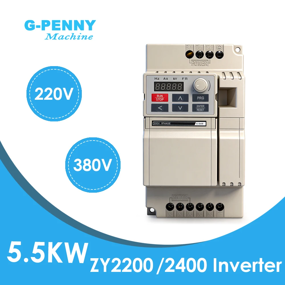 G-Penny 5.5kw‌ 220V/380V Vector Inverter ‌VFD 3 Phase Variable Frequency Drive Motor Speed Controller for CNC Machine