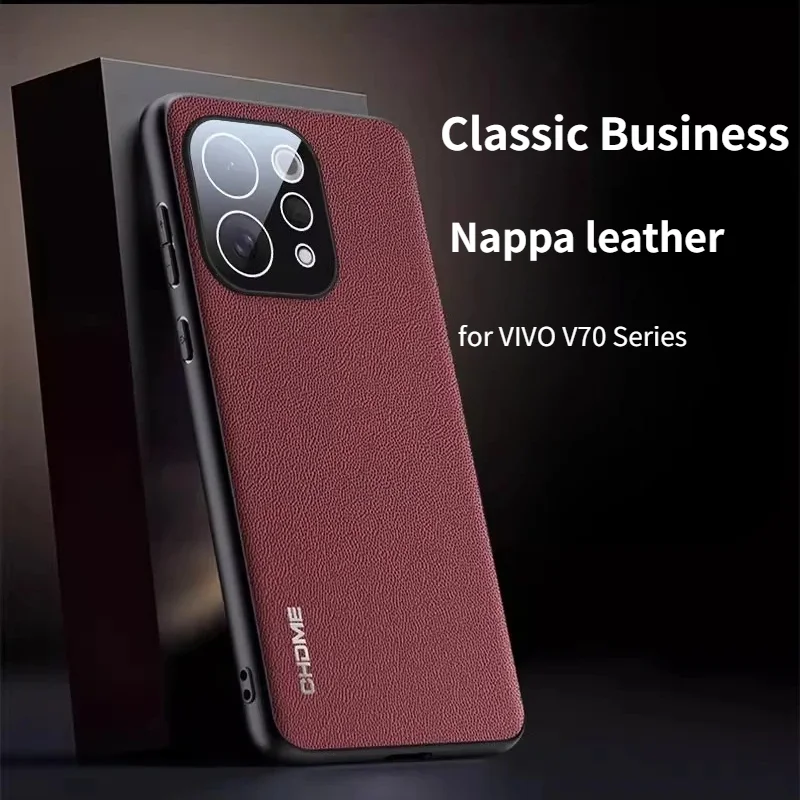 Busienss Retro Nappa-Leder Handyhülle für VIVO V70 X300 Ultra FE X300 Pro X200 Pro Mini IQOO 15 Ultra mit Objektivschutzfolie