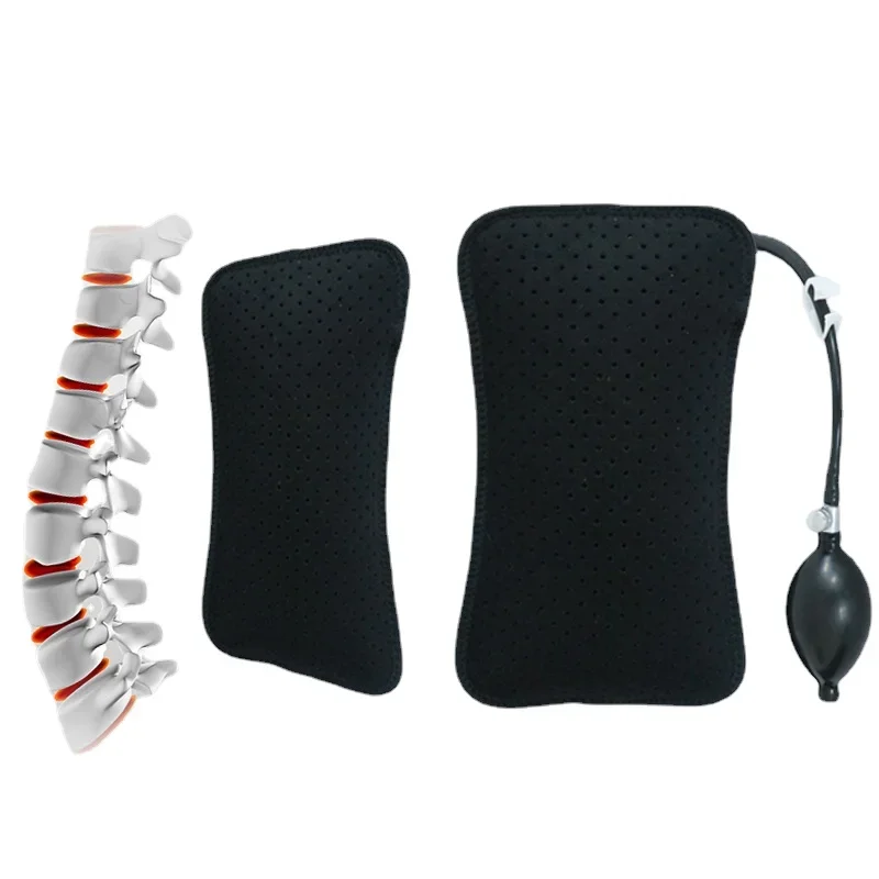 Aufblasbares Kissen, Lendenwirbelstützkissen, tragbar, Nacken- und Schulterhaltung, richtige Massage, orthopädisches Design zur Linderung von Rückenschmerzen