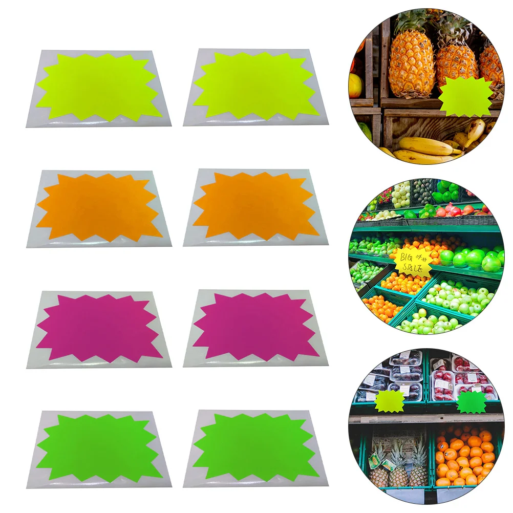 Label Sticker Shop Stickers Price Tag Supermarket Signage Pieces Discount Decals Fluorescent Paper Removable