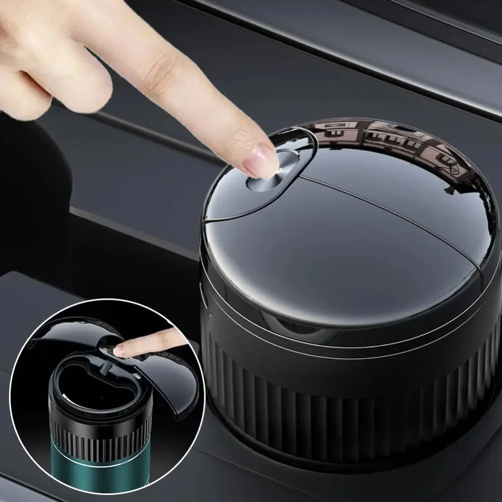 Car Smart Ashtray Built-in Led Light With Lid Touch Opening Smokeless Rechargeable With USB Cover Ashtray Ashtray L0Z5 Wear Part