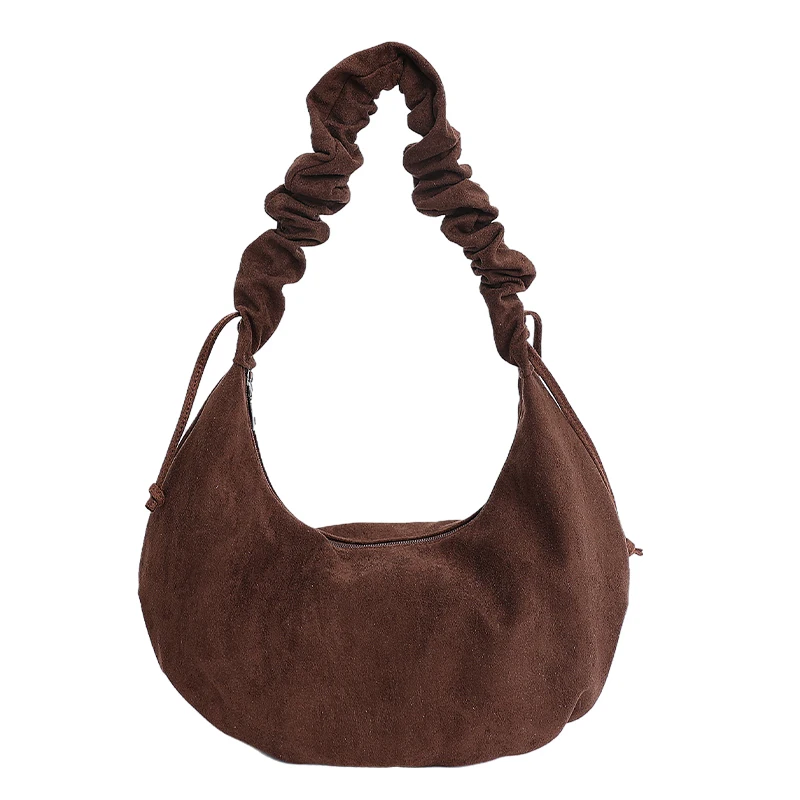 

Retro Leather Fashion Autumn Winter Boston Tote Soft Matte Suede Cow Leather Women's Handbag Shoulder Crossbody Bag For Women