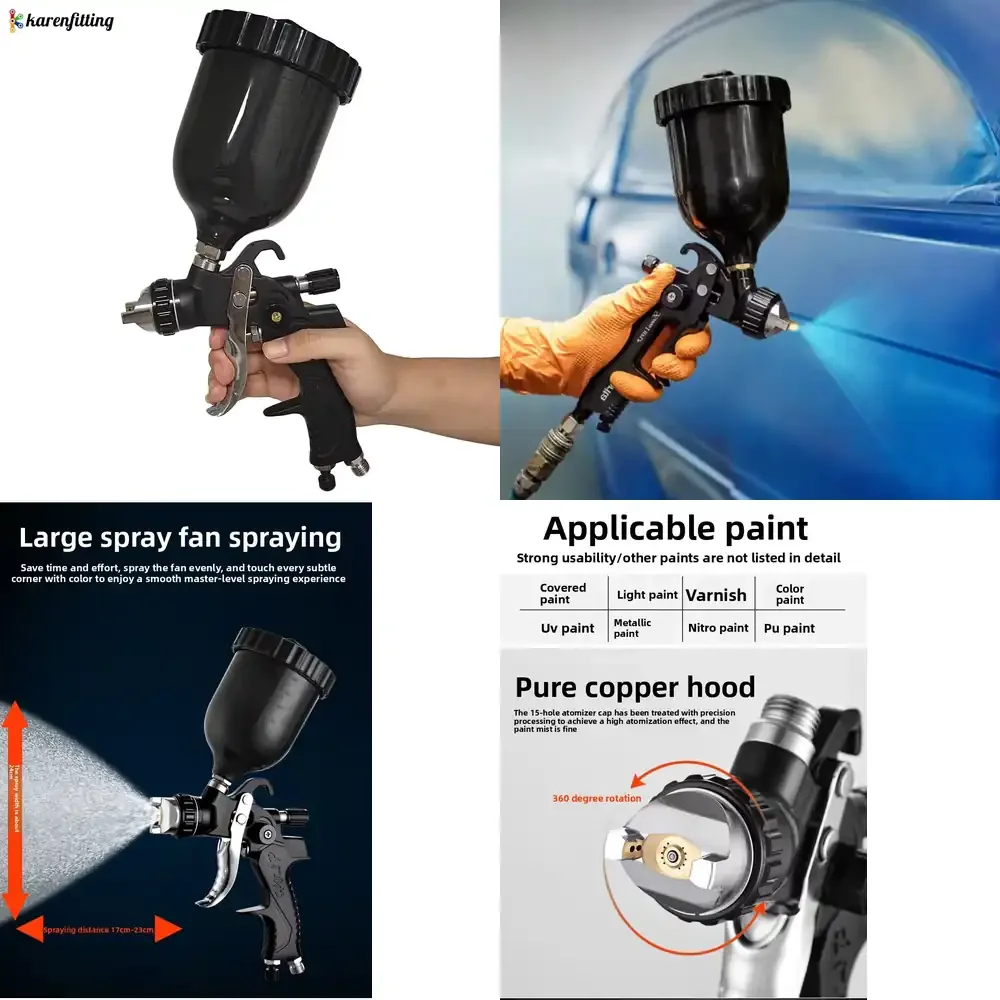 600cc Cup 1.4mm Hand Held HVLP Airless Sprayer Cheap Black Air Spray Paint Spray for Automatic Car Painting H827