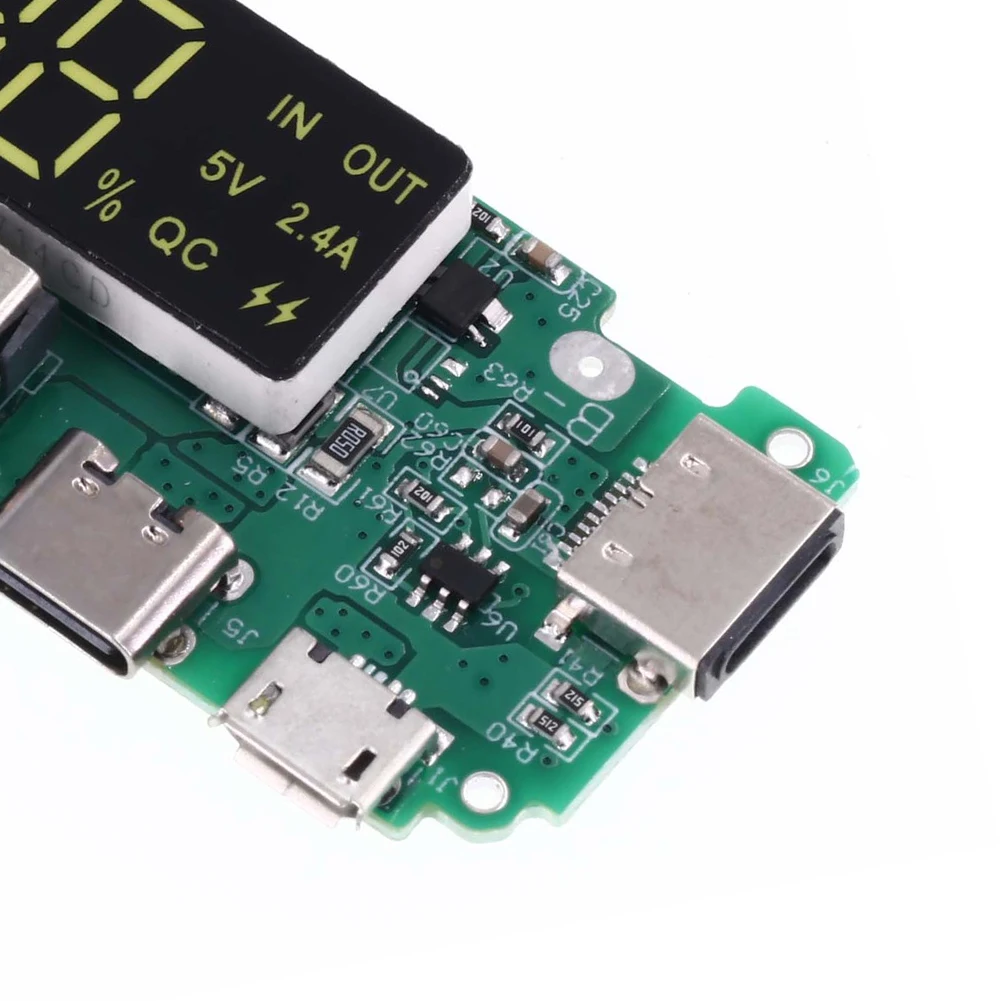 Moduł ładowania power banku mobilnego 18650 z wyświetlaczem LED nadmiernego ładowania, podwójnym USB i płytą sterującą ładowarki akumulatora litowego.
