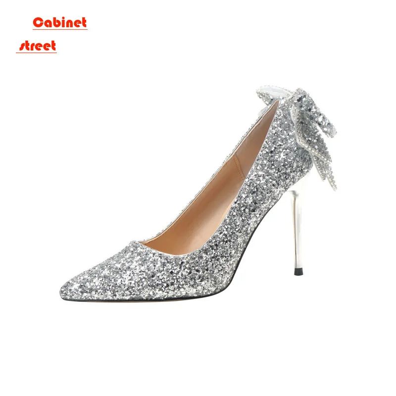 

French Fairy Pumps Shoes Crystal Diamond Adult 18th Birthday Gift Bow Bride Main Gauze Wedding Women Shoes High Heel Heels