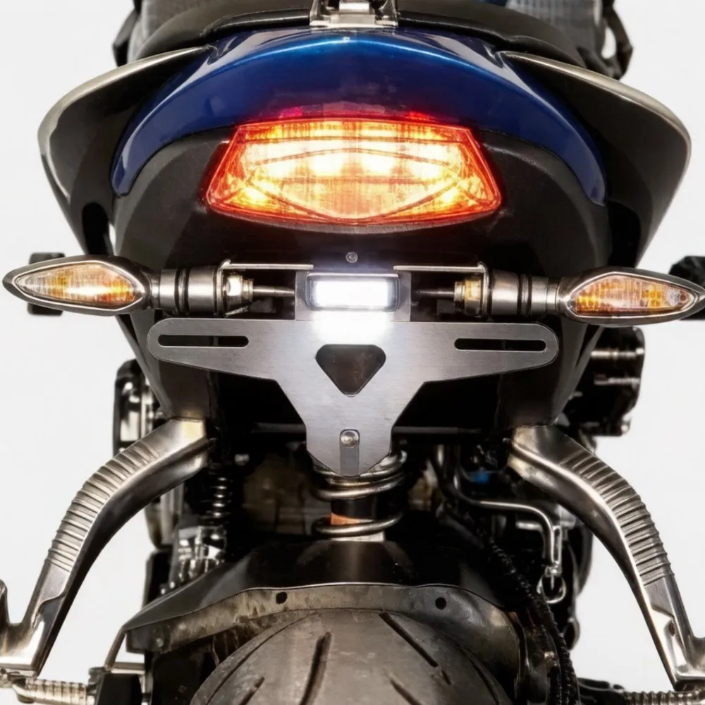 

Кронштейн для номерного знака с LED-подсветкой для Suzuki GSX-S750, GSX-S1000F, GSX-S1000 2015-2023, задний фонарь, крепление на заднее крыло, элиминатор крыла