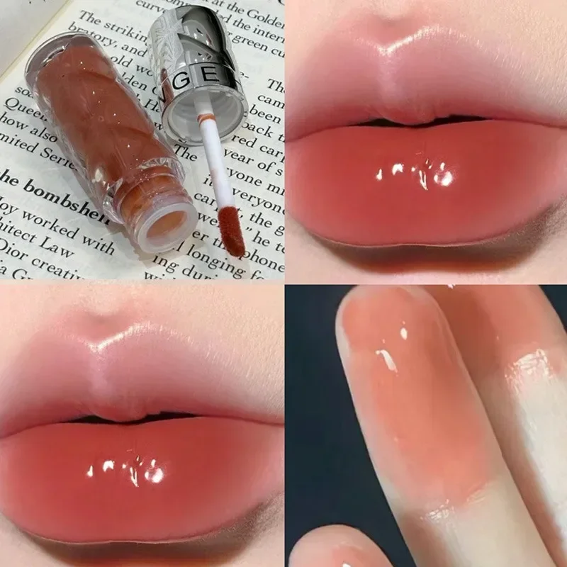 1pc nackten Spiegel Lip gloss klar feuchtigkeit spendend feuchtigkeit spendend Wasser Licht Glas Gelee pralle Lippen glasur Öl Lippenstift Tönung Kosmetik