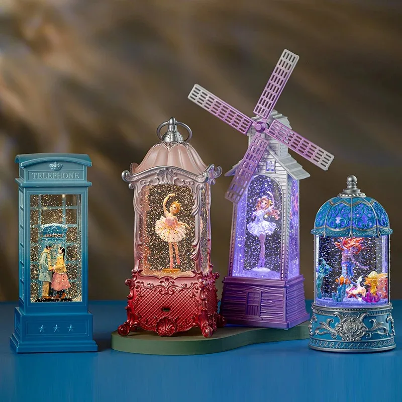 

Advanced and exquisite ballet spinning music box, drifting snow scenery crystal ball, girl's birthday gift, music box