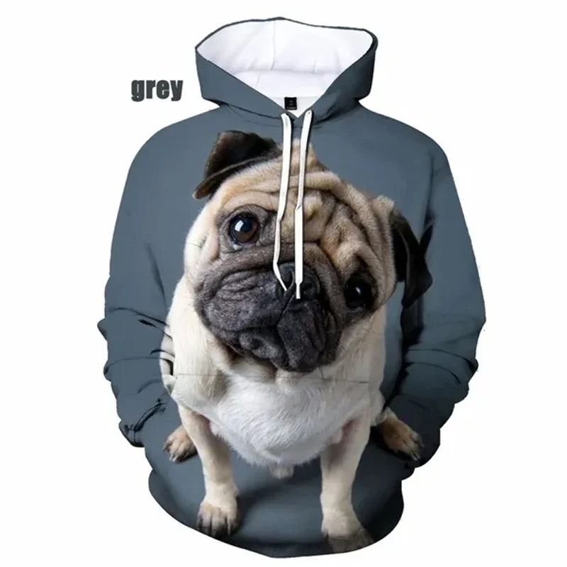 PUG Dog Graphic Hoodies For Men 3D Print Cute Animal Pullovers Sweatshirt Kid Funny Hoodie Top Streetwear Sudaderas Para Hombres