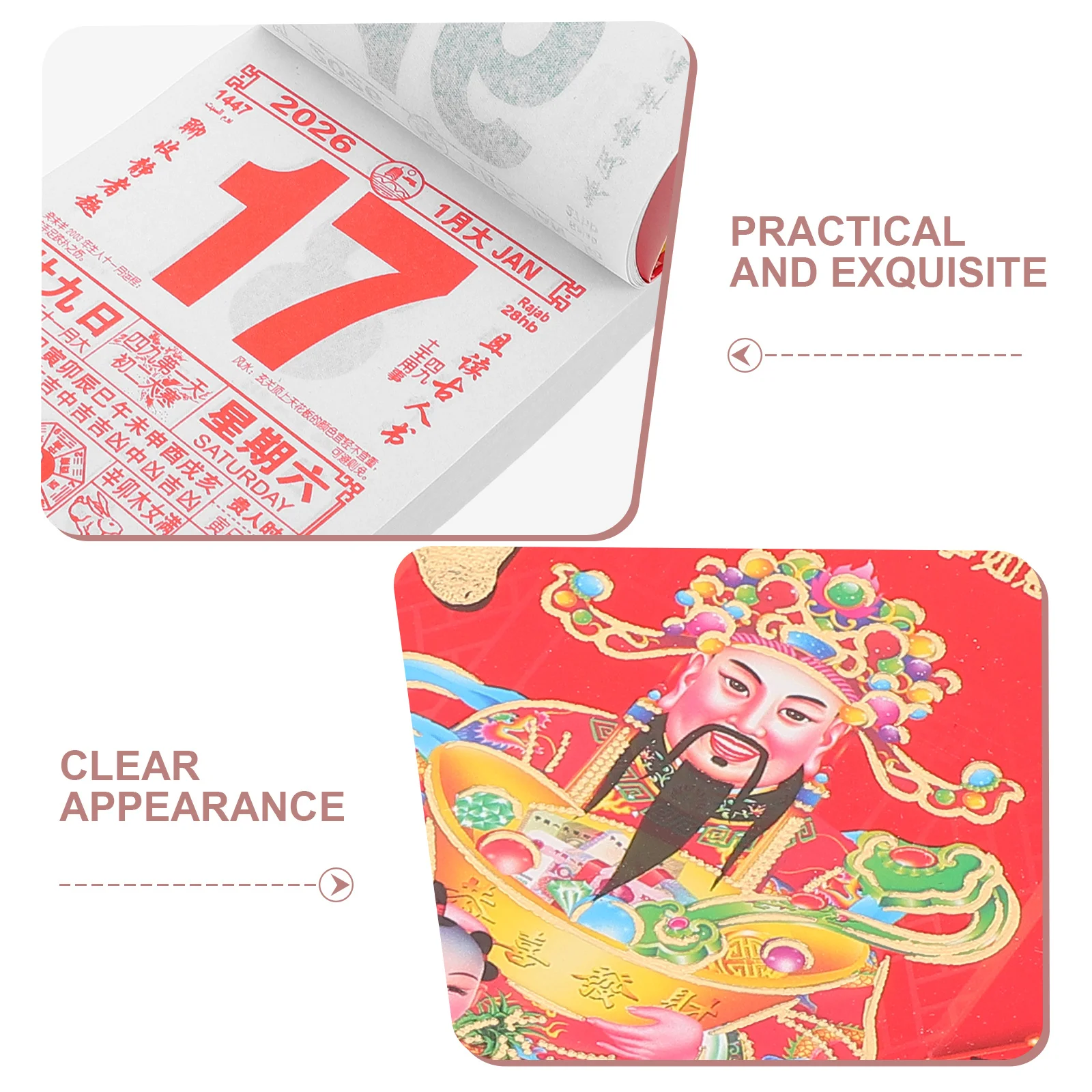 تقويم الحائط الصيني 2026 التقليدية المسيل للدموع معلقة مخطط يومي سنة الحصان القمرية زودياك ديكور السنة القمرية التقويم #3