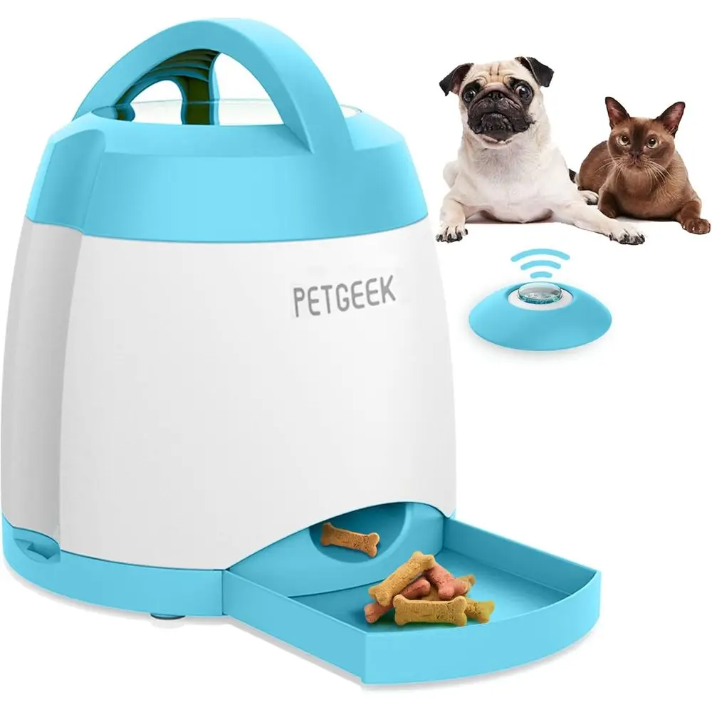 

Interactive Treat Dispenser for Dogs: Puzzle Toys for IQ Training, 3000mAh Rechargeable, 400ml Capacity, Push Remote Control