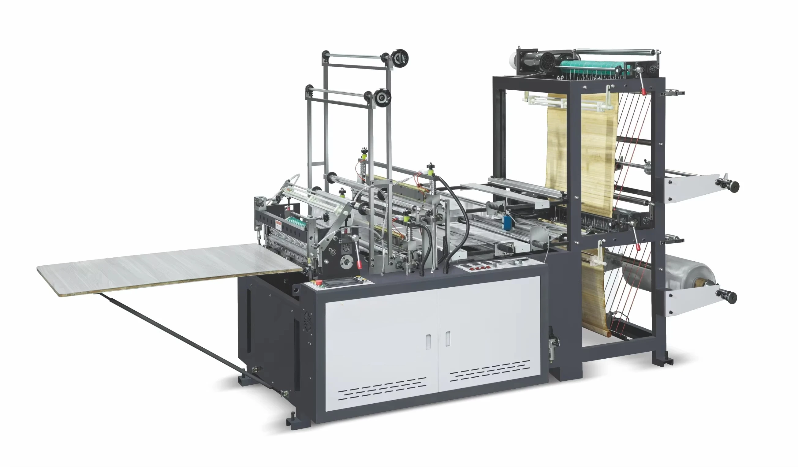 Automatic High Speed 4 Lines HDPE LDPE PP Polypropylene Bags Cutter Shopping Flat Trash Poly Plastic Bag Cold Cutting Machine view 2