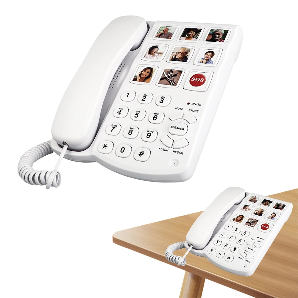 

Big Button Phone One Button Touch Amplified Photo Memory Landline Phone Elderly Image Phone for Elderly the Seniors