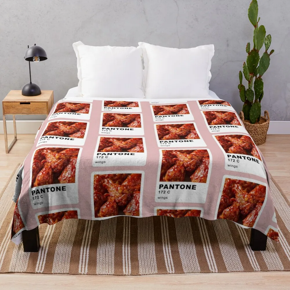 Pantone Chicken Wings Throw Blanket Plush Bed Blankets