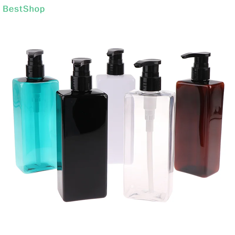 💕 500 ml quadratische PET-Kunststoff-Nachfüllflasche für Duschgel und Shampoo, Press-Lotion-Flasche