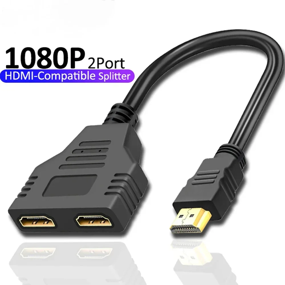 4K HDMI Splitter 1 in 2 Out 2.0 Adapter Cable Male To Dual Female Y Splitter For Laptop TV Monitor Xbox UHD 1080P