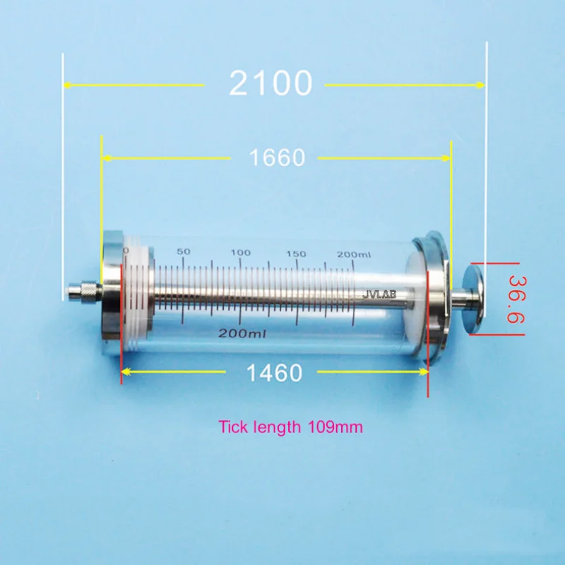 Imagem -06 - Grande Amostra de Correspondência da Bomba de Seringa de Vidro da Tensão do ar da Seringa Hermética Gastight da Precisão da Seringa 200ml com Pistão de Ptfe 200ml