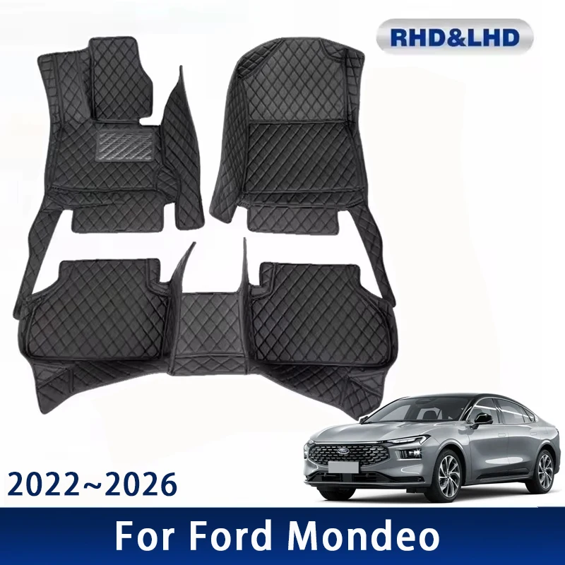 Car Floor Mats For Ford Mondeo Taurus MK5 2022 2023 2024 2025 2026 Waterproof Custom Auto Foot Pads Carpet Interior Accessories