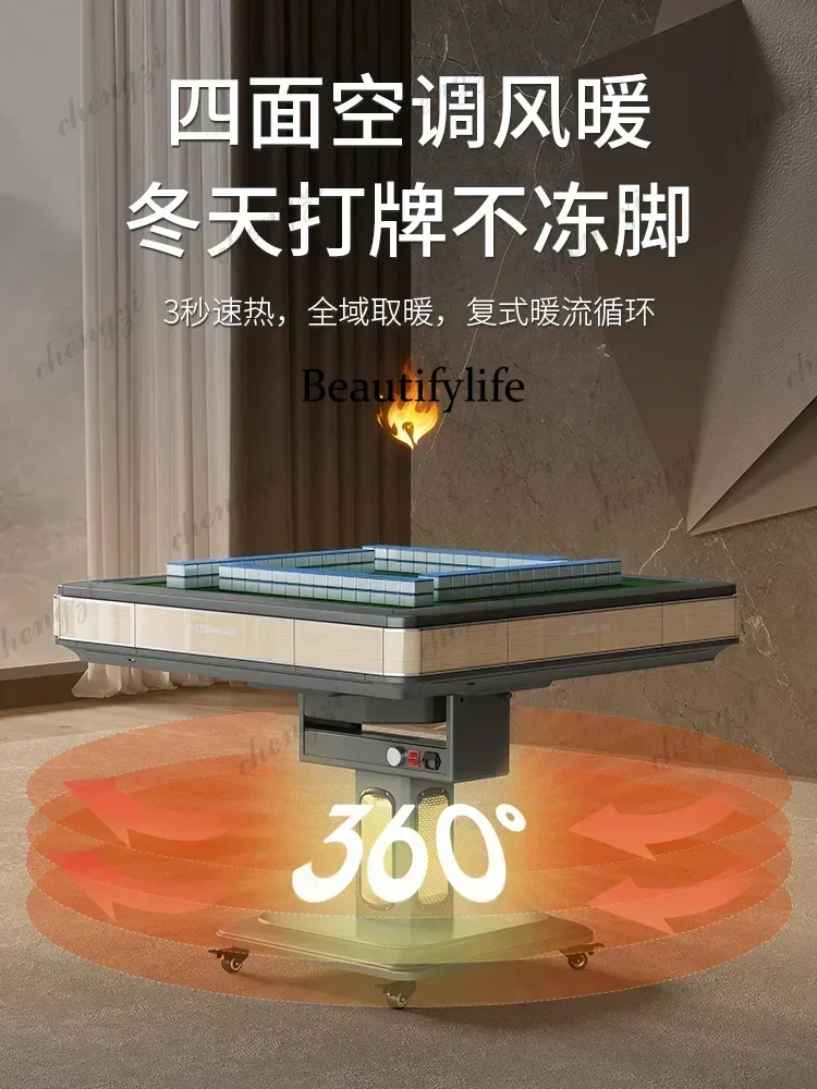 Mahjong Machine Automatic Dining Table Dual-Use Heating Electric Folding Mahjong Table Home Apparatus Hemp