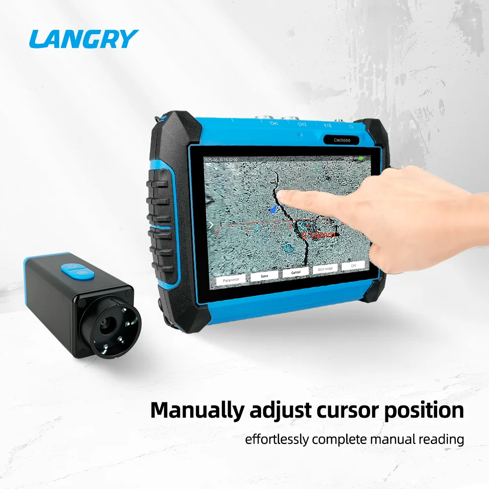 Digital Crack Width & Depth Measuring Instrument 2-in-1 Crack Detection System for Concrete Inspection