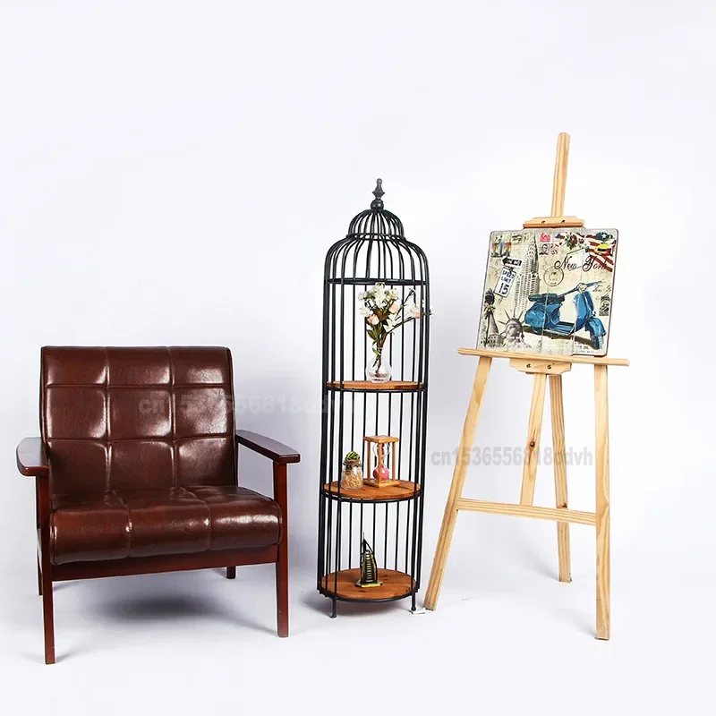 Antique iron bird cage metal Plant Shelves garden stand iron plant stand  metal floor shelf vintage home decor home storage