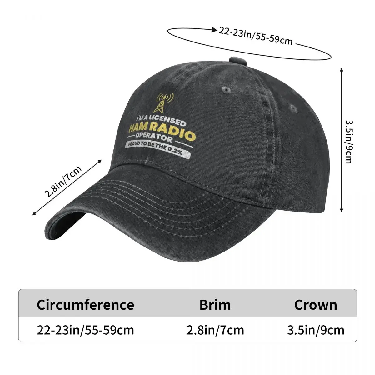 Amateur Ham Radio Grandpa Fathers Day Unisex Baseball Cap Distressed Washed Caps Hat Outdoor Summer Unstructured Soft Sun Cap