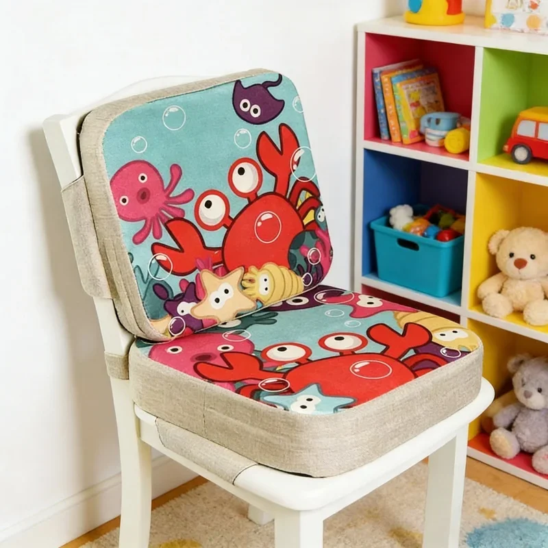 ベビーダイニングチェア増量クッションポータブル子供用ブースターシート幼児用ハイチェアパッド子供用シート高さ調整クッションベビー