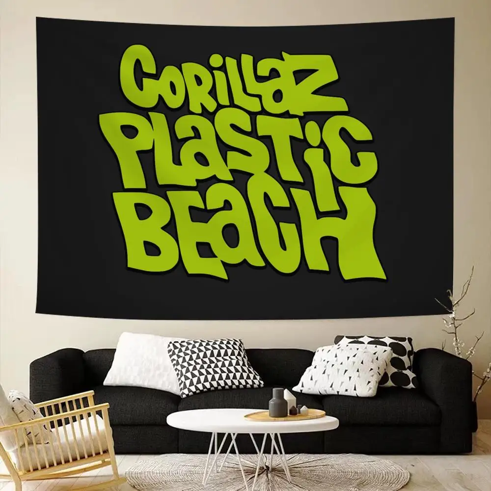 Virtual Band G-gorillaz Tapestry House Bedroom Living Bar Garden Microfiber Decoration Background