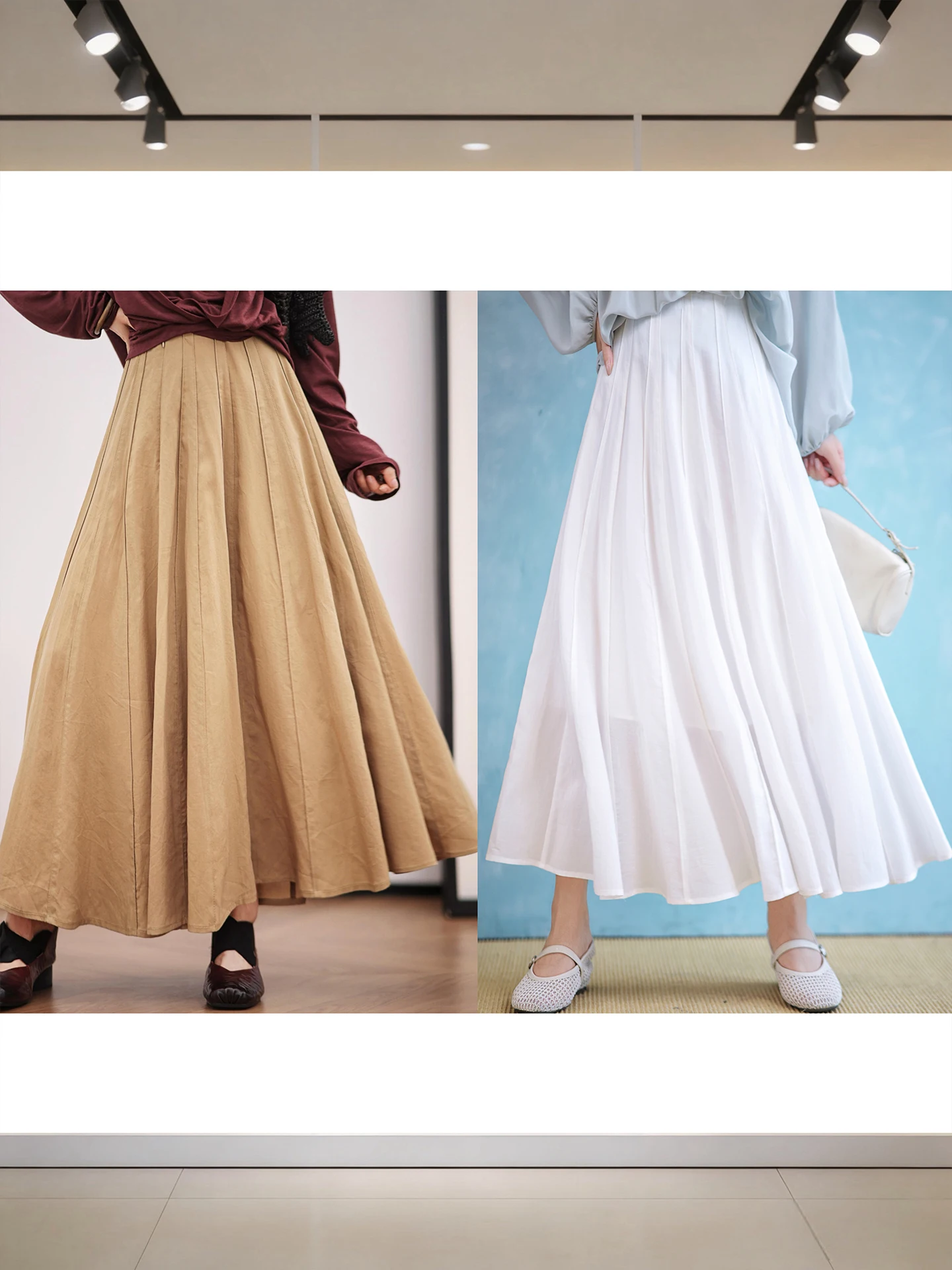 

Elegant Heavy Work Silk Chiffon Half Skirt with Pleats High Waist Design for Ladies Casual Wear Standard Fit by Zhao Daxi