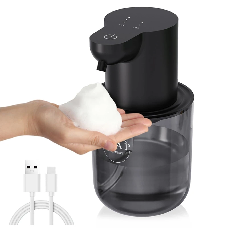 Automatic Foaming Soap Dispenser,4-Level Adjustable,Touchless,400ml Wall Mount Rechargeable Foam Hand Soap Dispenser-AD23