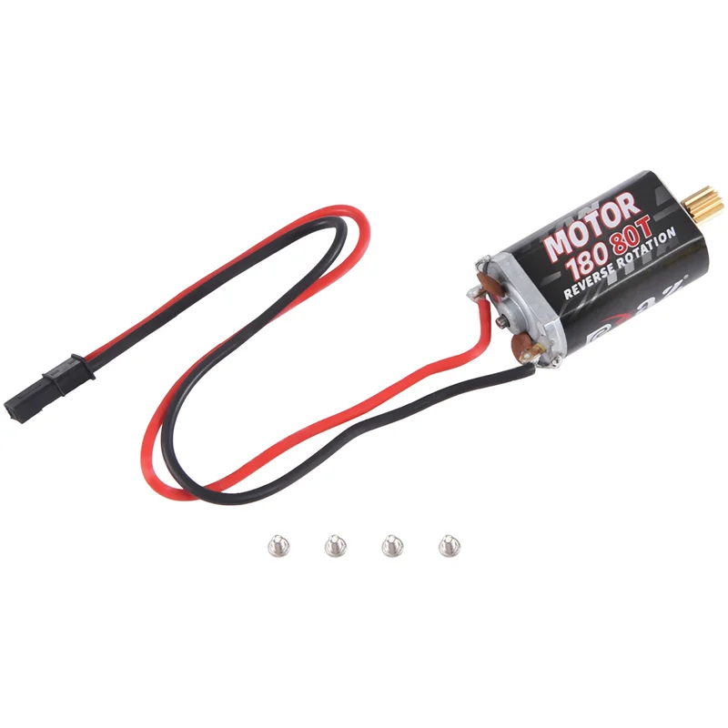 

180 Brushed Motor With Stainless Steel Pinion For 1/18 RC Crawler TRX4M Upgrade,80T Replacement-Y46A