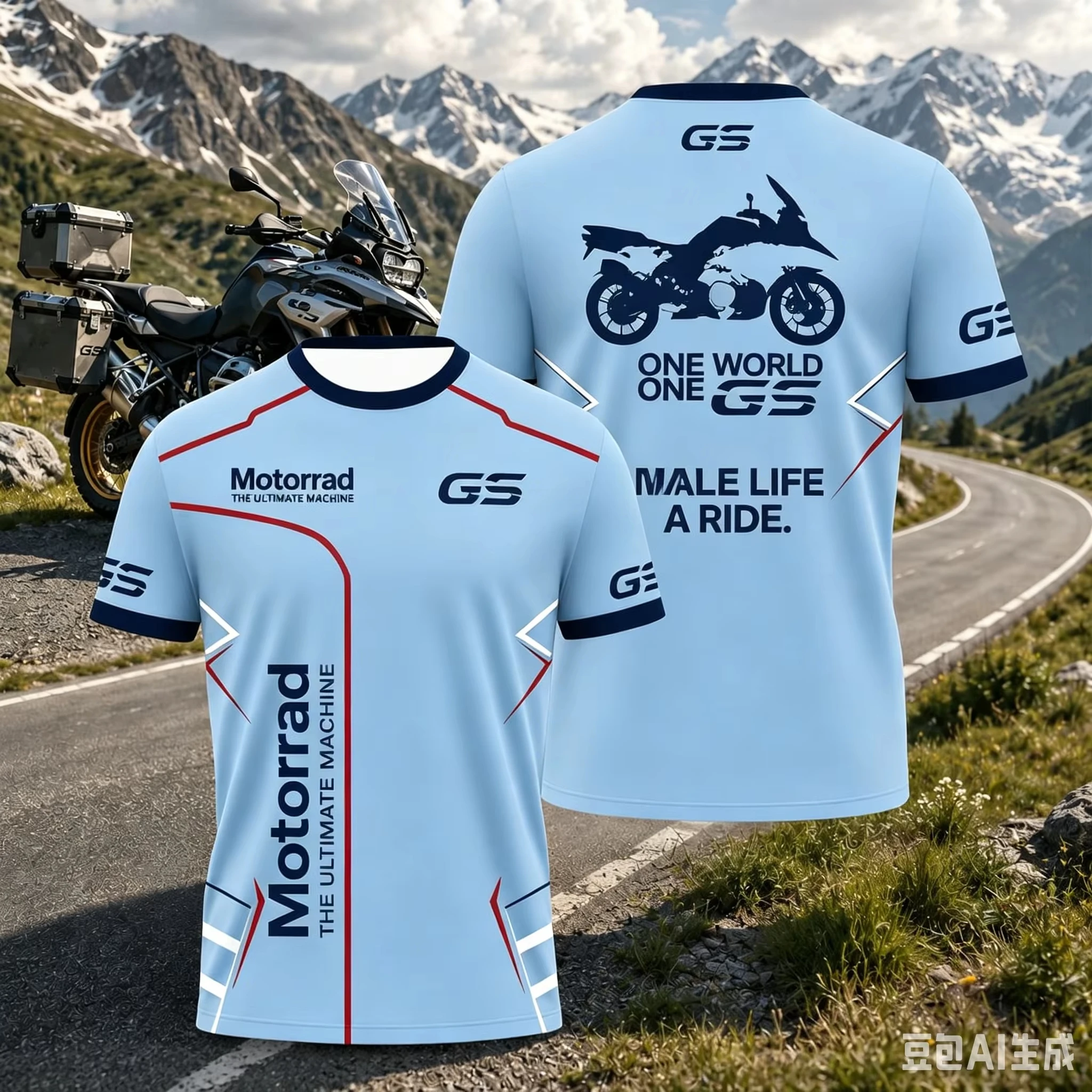 2026 New Mens Gs Motorrad T Shirt Featuring The Ultimate Machine Text and Motorcycle Silhouette Breathable Sportswear Tops Tees