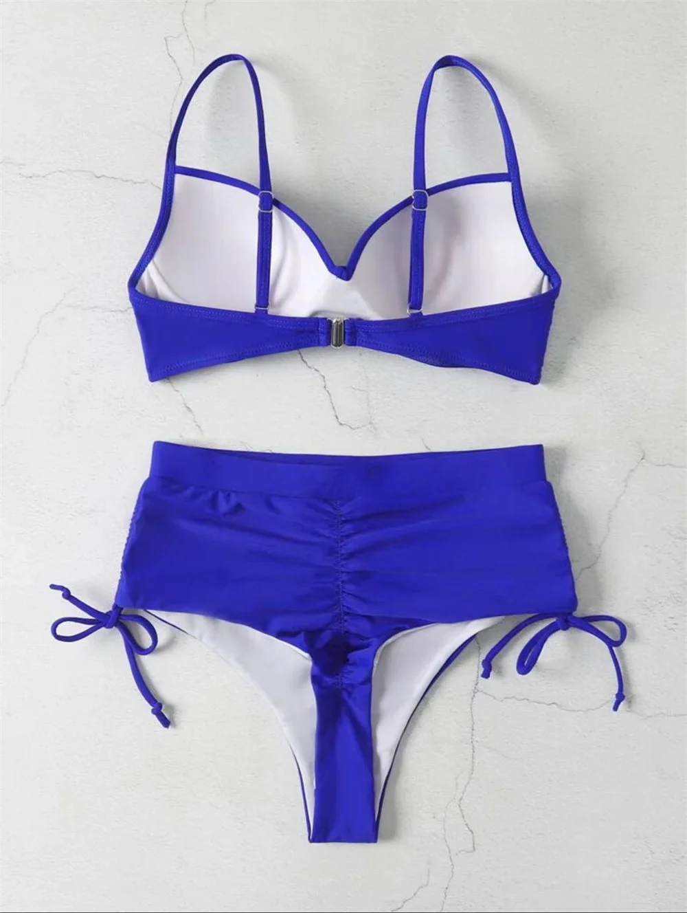 Sexy torção push up bikini cintura alta cordão maiô underwired férias banho feminino 2 peça praia fatos de banho biquinis