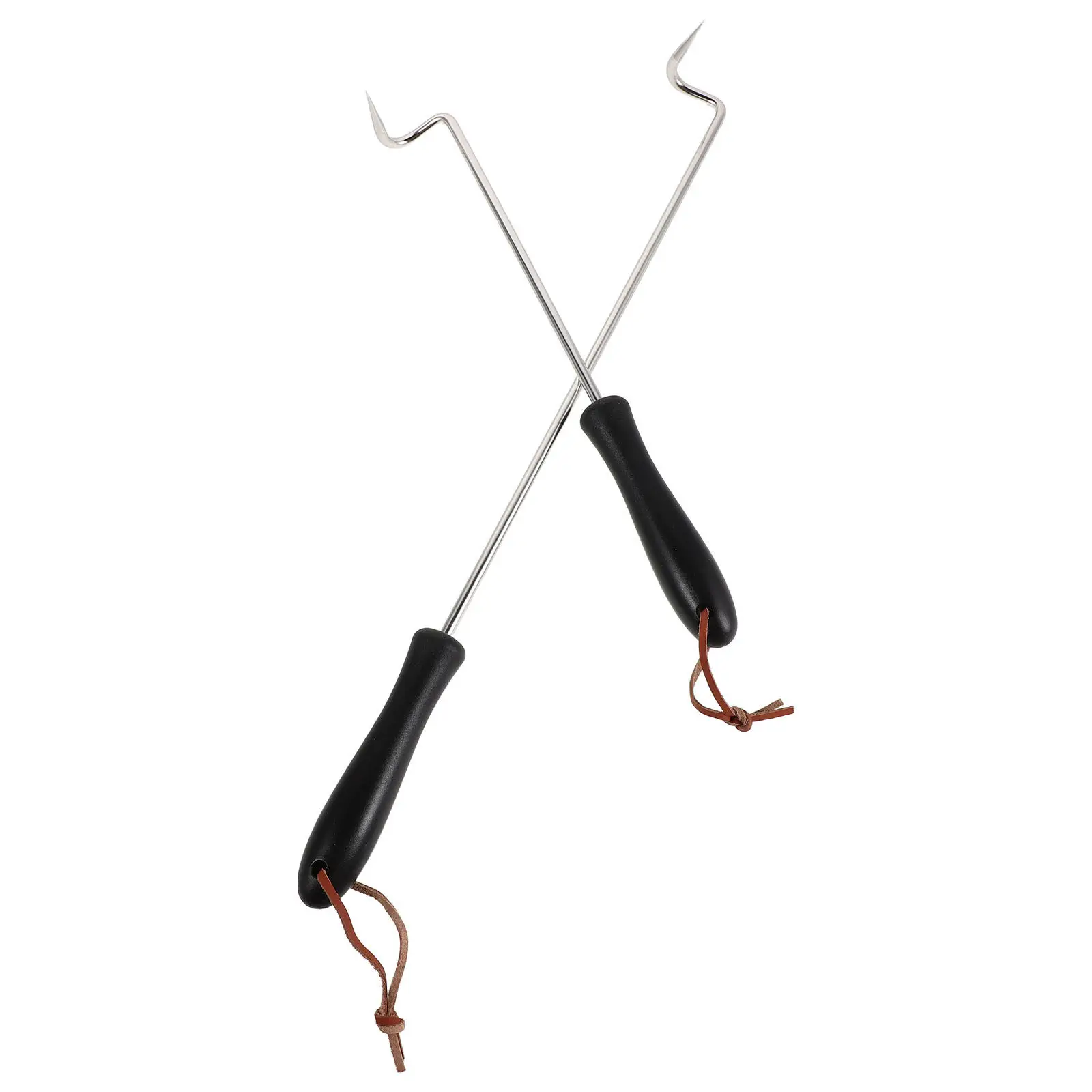 2 Pcs Stainless Steel BBQ Meat Hooks – Heavy-Duty Grill Flipper for Steaks, Burgers & Skewers