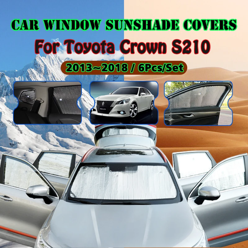 Full Covers Sunshades For Toyota Crown S210 2013~2018 2014 2015 2016 Car Accessories Sun Protection Windshields Side Window Viso