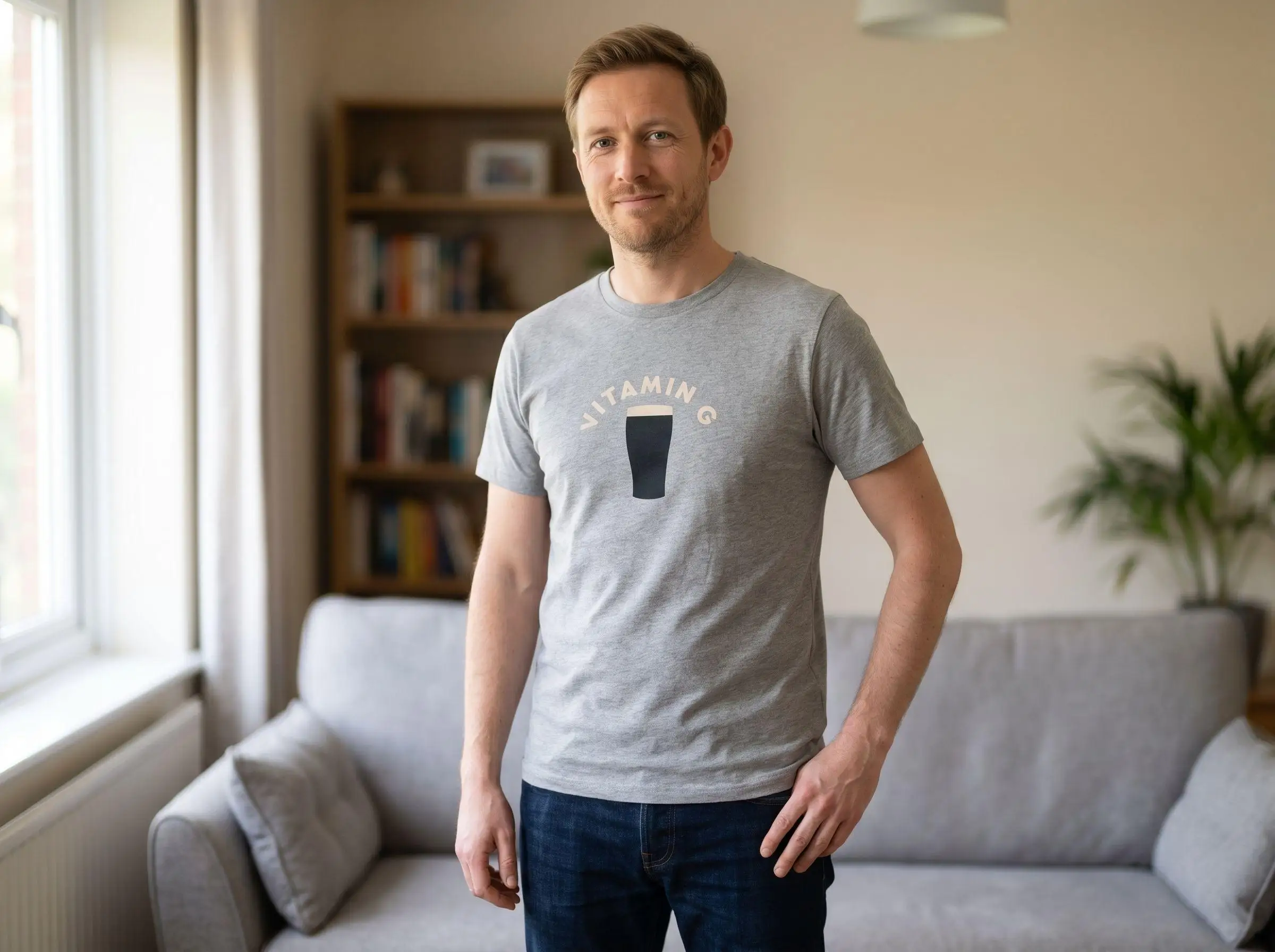 Summer Fashion Casual Crew-neck T-shirt  Stout Beer Shirt, Vitamin G Retro Pint Graphic Tee, Brewery Humor T-shirt