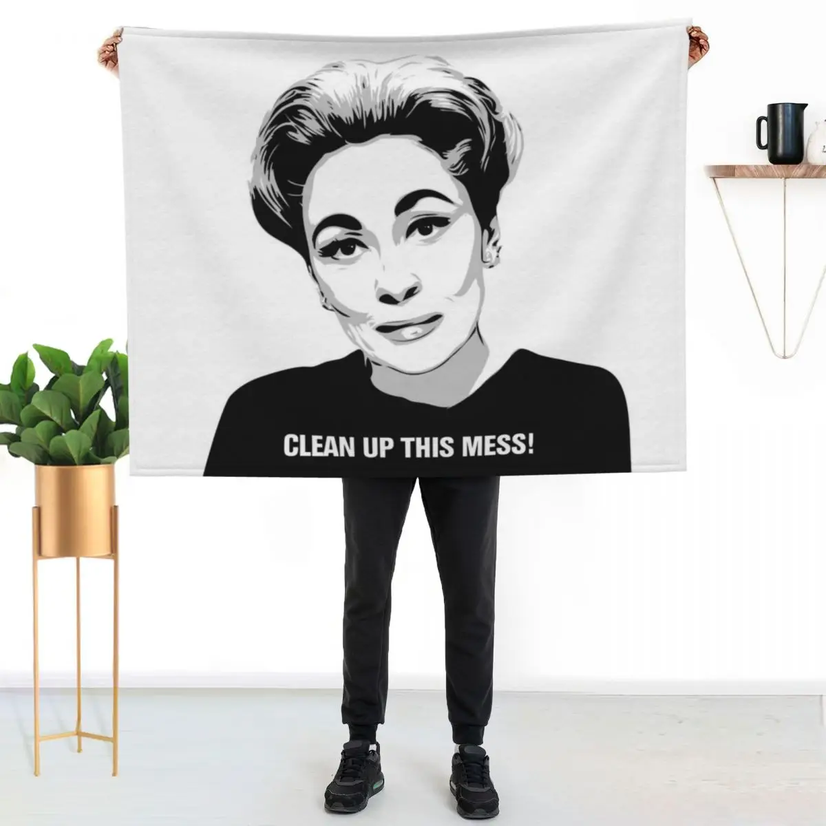 Mommie Dearest Clean up this Mess! Pop Art Throw Blanket for babies Decorative Beds Beach Hairy Furrys Sofa Blankets