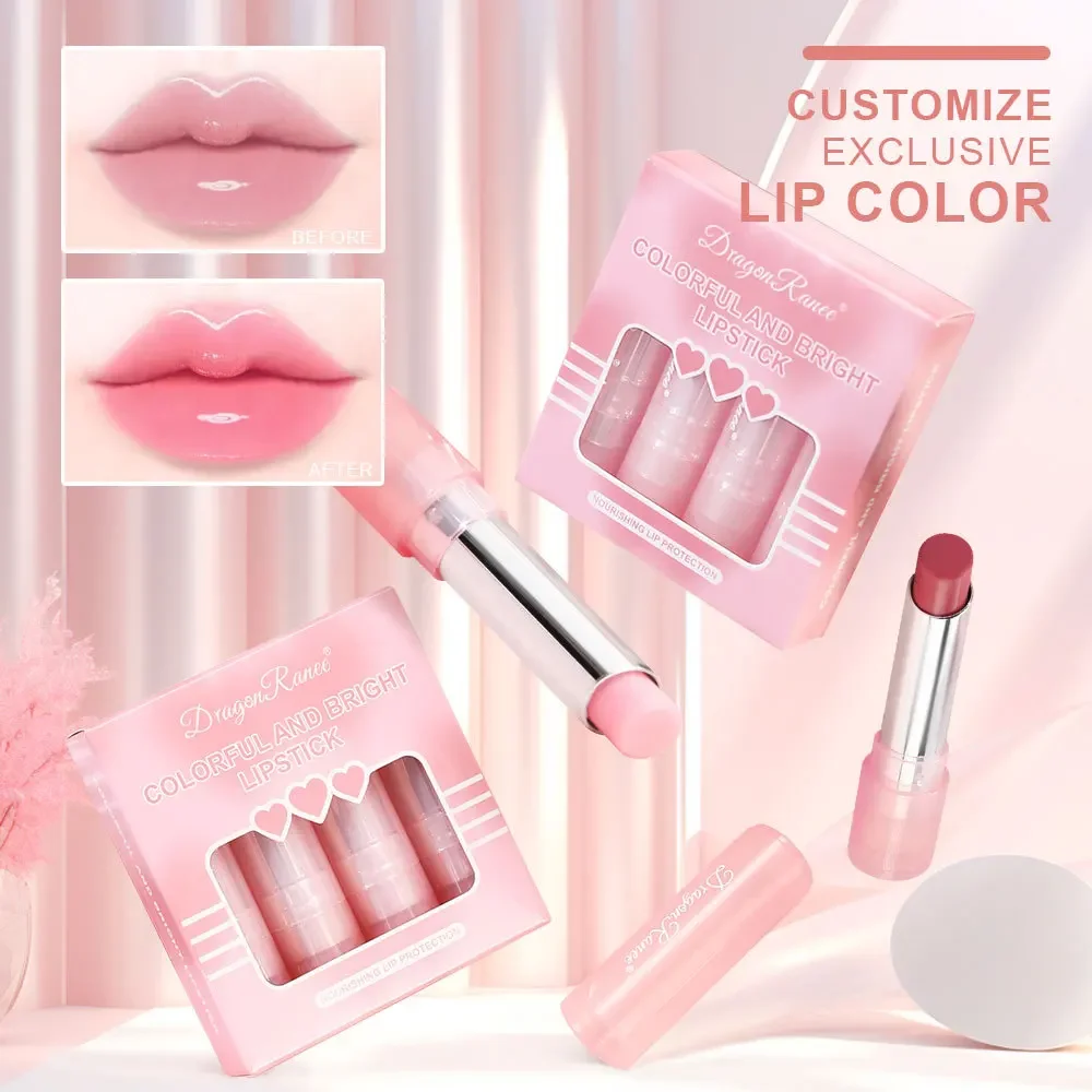 Bálsamo labial colorido de gelatina, máscara hidratante para primer labial, brilho em bastão, ilumina linhas, ameixa, cuidados com os lábios, maquiagem cosmética